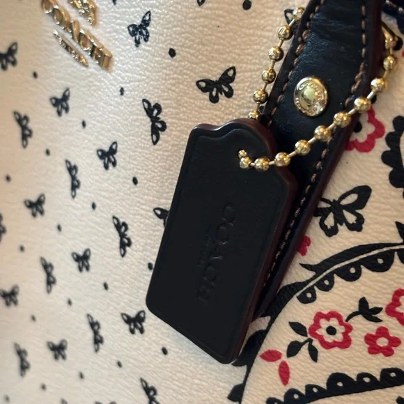 Coach Butterfly Bandana Paisley Zip Tote - Picture 7 of 9